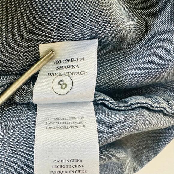 RAILS Shawna Denim Day Dress Dark Vintage Blue Size Medium Cotton Loose Fit - Picture 7 of 8